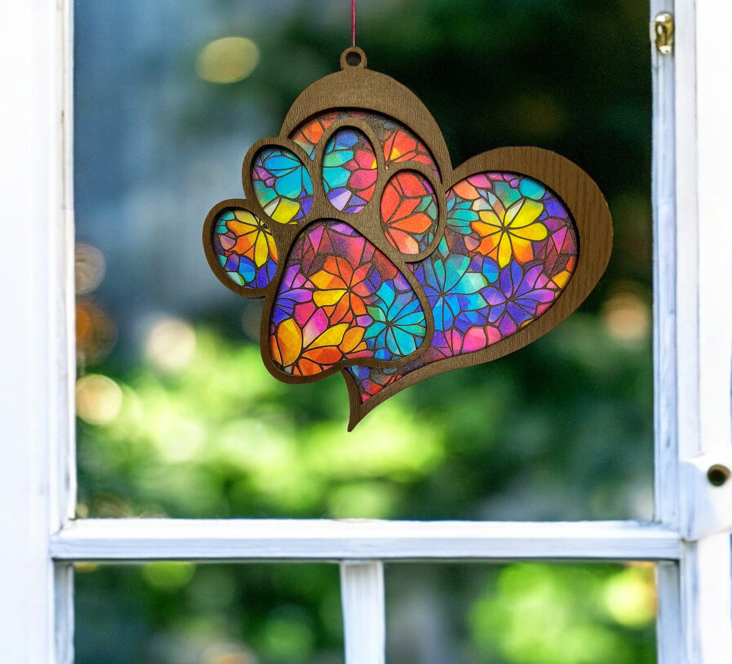 Puppy Love Rainbow Suncatcher