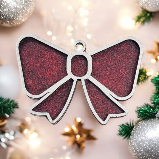 Scorpions Bow - Glitter Red Christmas Ornament