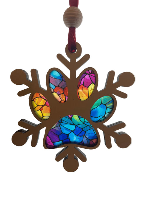 Dog Paw Christmas Ornament