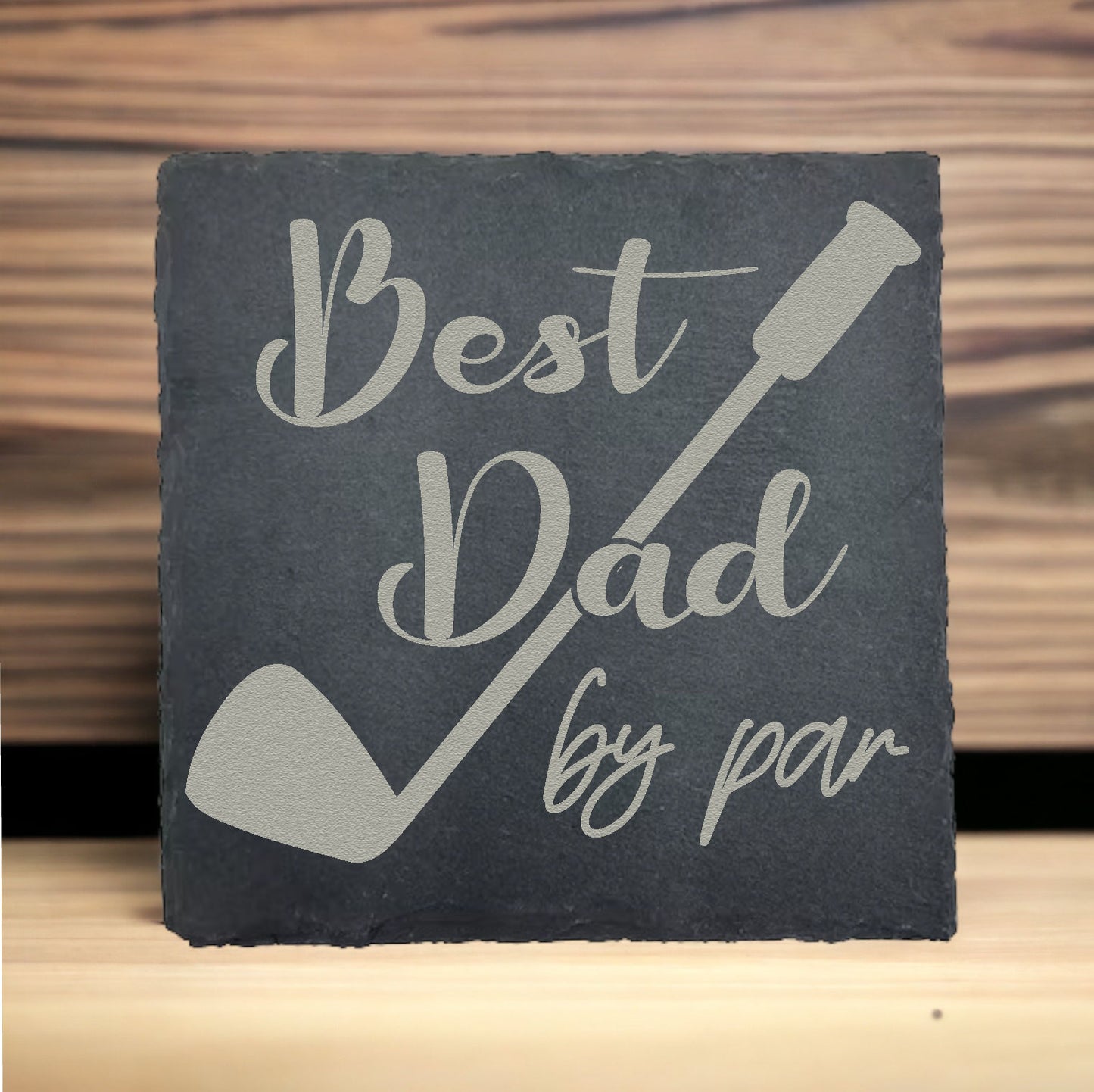 Best Dad By Par Slate Coaster