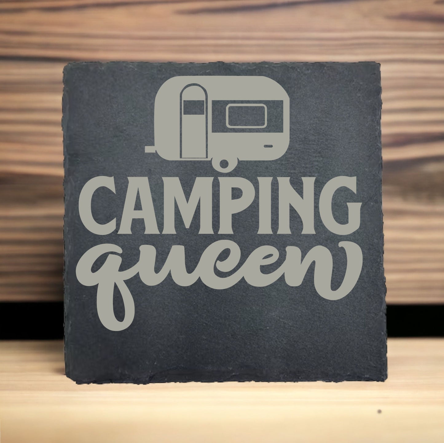 Camping Queen Slate Coaster