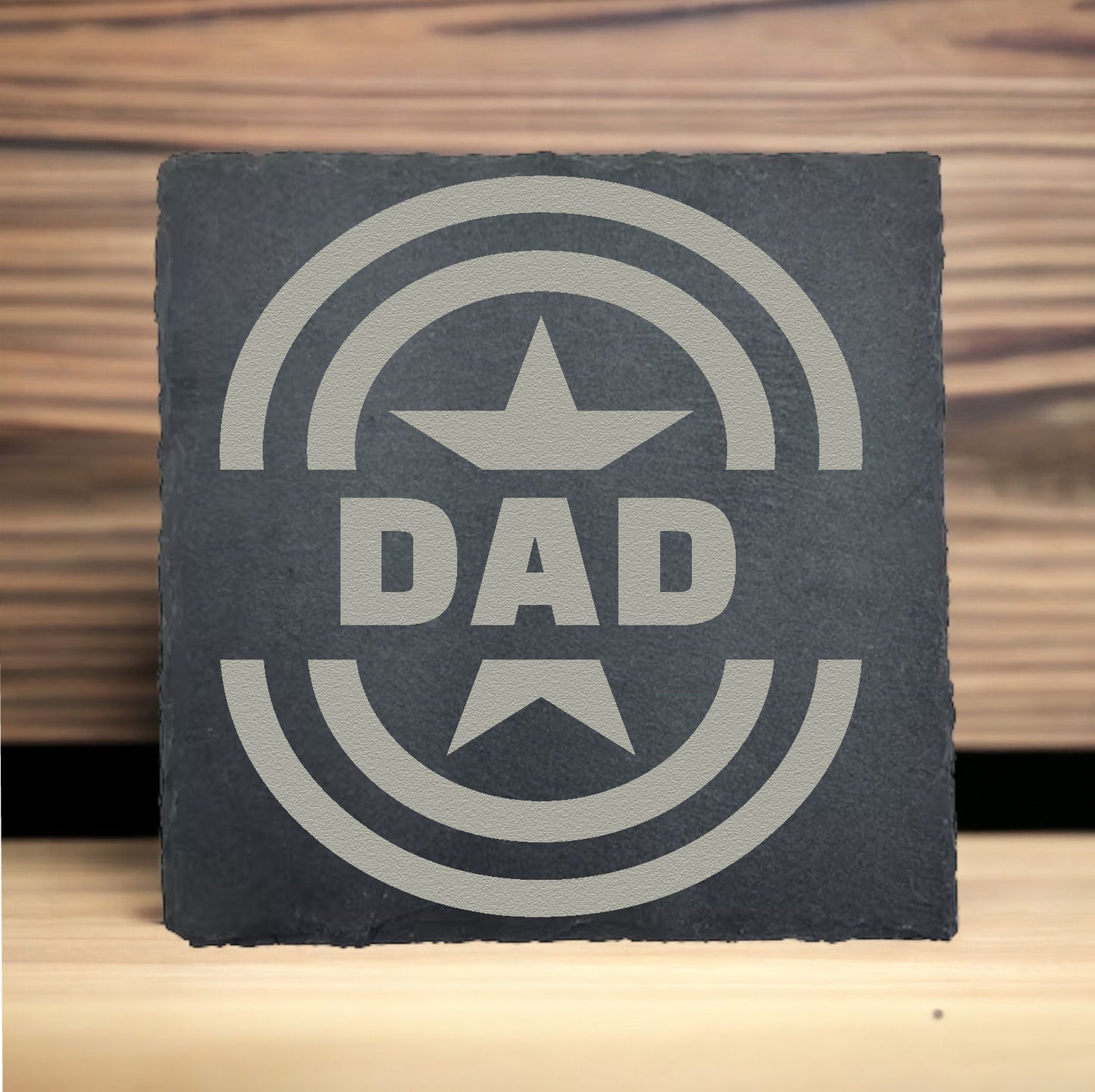 Dad Shield Slate Coaster