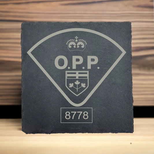 OPP Shoulder Badge Slate Coaster