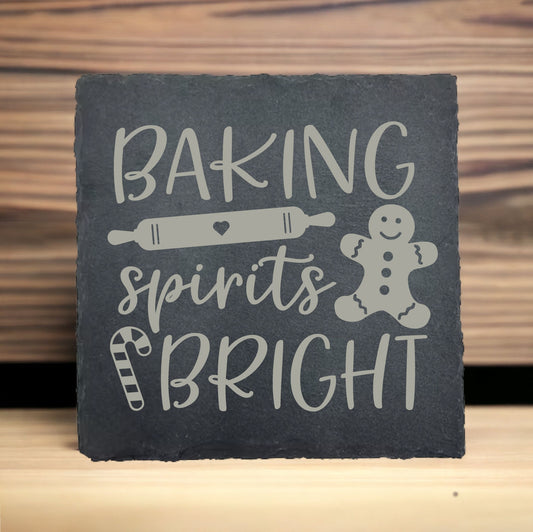 Baking Spirits Bright Slate Coaster