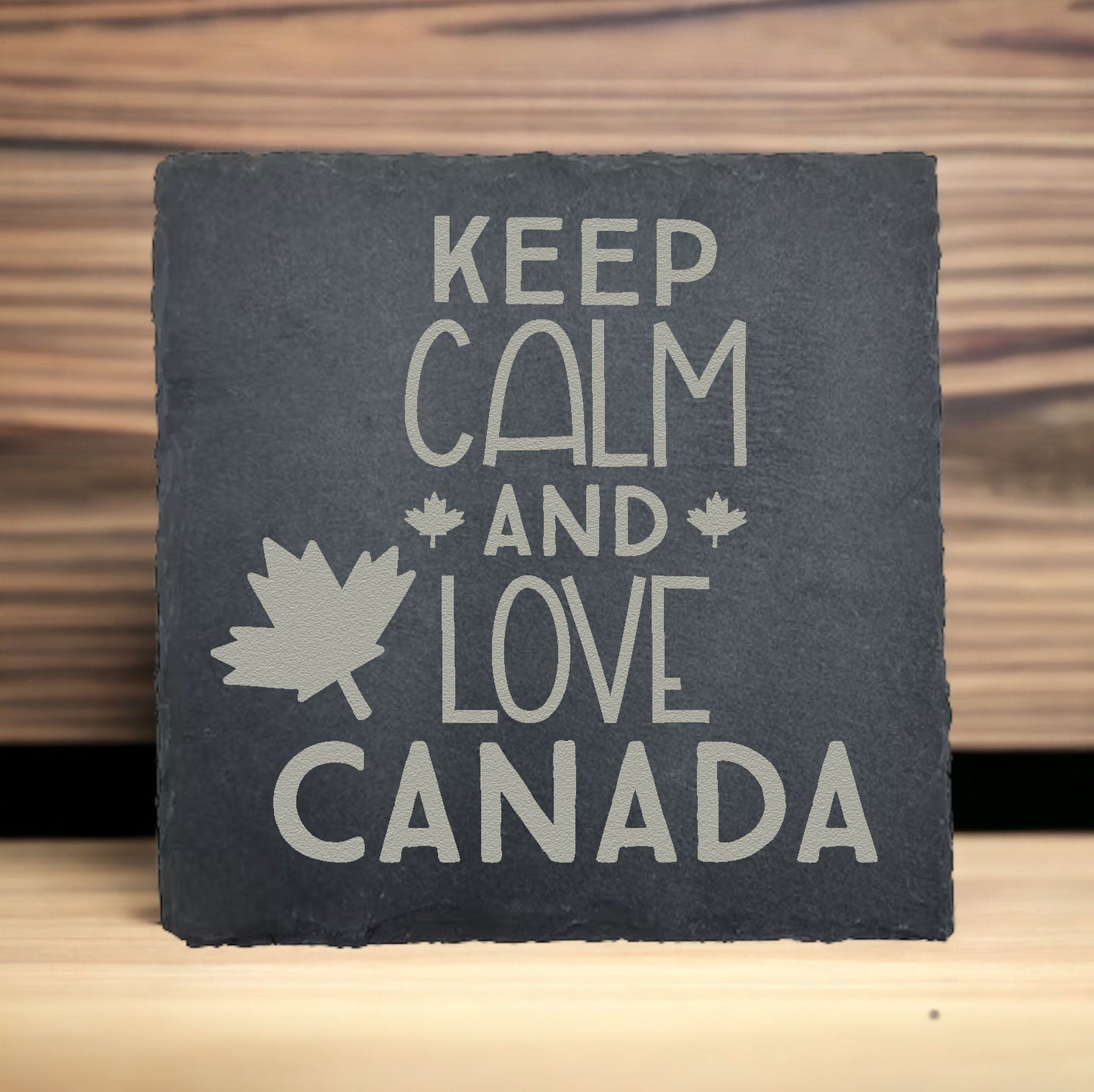 Keep Calm and Love Canada Slate Coaster