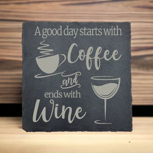 Coffee and Wine Slate Coaster